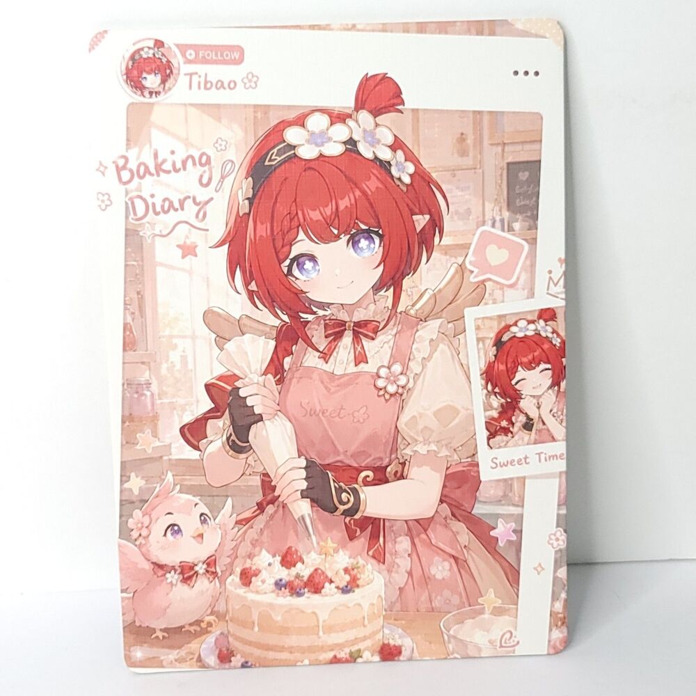 Tibao Chibi Baking Sweet Time Waifu Card Anime Girl Wall Art Oversized Board A5